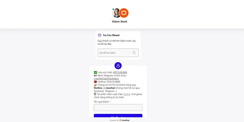 Các phương thức liên lạc Hitclub phổ biến